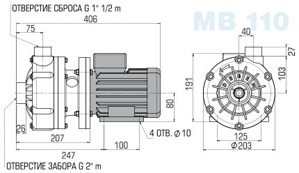 Pump MV 110, PP, EPDM, B