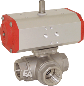 Ball valve-PD, 3/4&amp;quot;, with drive-EE, EW63 stainless steel. steel/PTFET thread, return spring