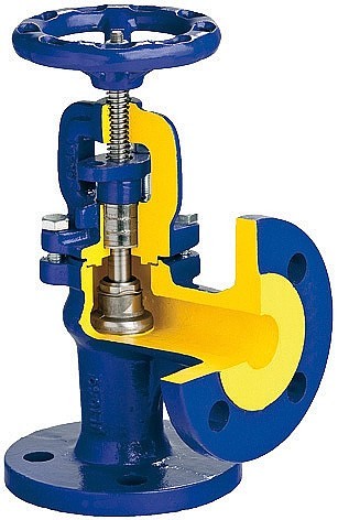 216A-C-01 Вентиль запорный угловой Zetkama zGLO PN16 GG25 /1.4021 /1.4021, штурвал, Тмакс=+300