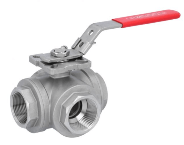 Кран шаровый 3-Wege Kugelhahn 11/4&amp;quot;-DIN2999, d25, PN63, T-Bohrung, Edelstahl 1.4408/PTFE-FKM, ISO5211