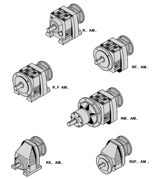R27AM80 Цилиндрический соосный мотор-редуктор Sew