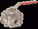 3-way ball valve DN65, PN16, L-thread stainless steel. steelst.1.4408/PTFE/FKM, ISO5211