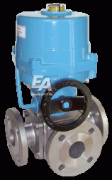 3-way ball valve DN65, PN16, L-thread stainless steel. steelst.1.4408/PTFE/FKM, ISO5211