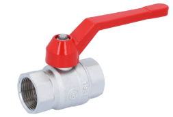 Ball valve ball valve 1&quot;, PN40, Ms/PTFE-FKM, internal thread, full passage, hand lever=red