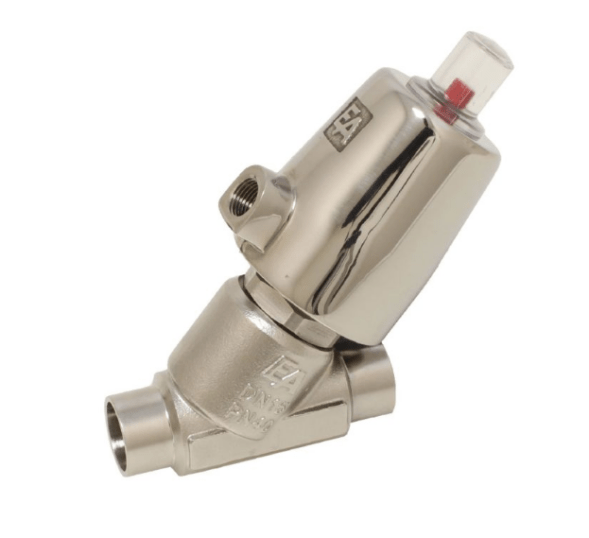 Pneumatic valve DN15, SK32-Ms., OS, Stainless steel/PTFE, Ruhe zu, mit Medium