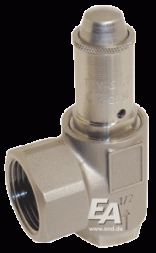 Safety valve 3/8",stainless steel coupling. steel/FKM, reset at