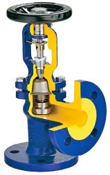 235A-XXX-C-01 Angle bellows shut-off valve Zetkama zBEL PN16 GGG40.3 /1.4021 /1.4021 , Tmax