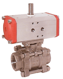 Ball valve-SK, DN65, with actuator-ED, DW70 PVC/PTFE-EPDM, double acting