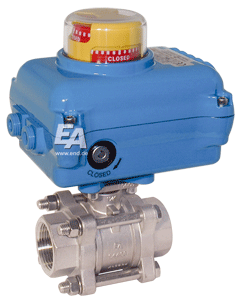 Ball valve-SK, DN65, with actuator-ED, DW70 PVC/PTFE-EPDM, double acting