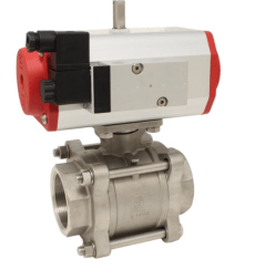 Ball valve ball valve ZA 2&quot;-female thread, with ED63 actuator, stainless steel/PTFE-FKM, double acting