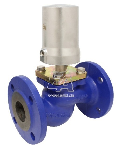 Pneumatic valve, DN50, SK80-Ms., GG/PTFE, PN16, Ruhe zu, mit Medium
