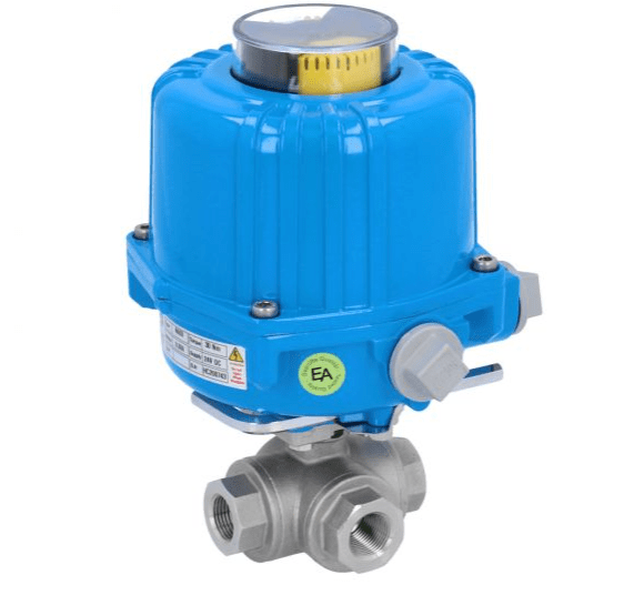 Ball valve ball valve-GD, 3/8&amp;quot;, mit Antrieb NE03, Edelst./PTFE-FKM, L-bore, 24V DC runtime 12sec