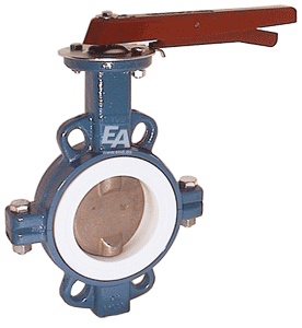 Rotary disc shutter DN65, PN16, m. length EN558-20 GGG/PTFE/stainless steel. steel