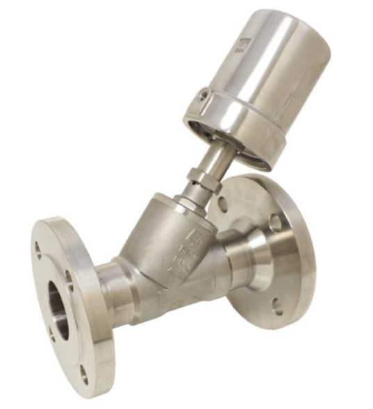 Pneumatic valve Pressure-controlled valve, DN40, SK80-Ed., FL, Stainless Steel/PTFE, Rest too, against Medium