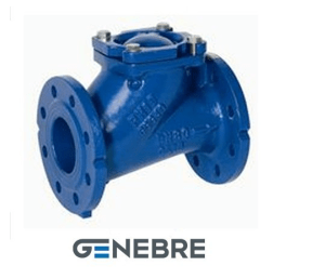 Non-return ball valve GENEBRE 2453 12 DN100 PN16, body - GJS-400-15 (GGG40), ball - aluminum, ball coating - NBR, F/F