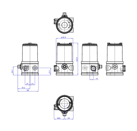 Control head for decentralized automation of direct-flow valves ELEMENT (234246)
