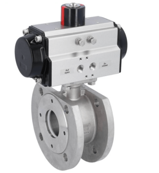 Ball valve Ball valve-MK, DN65, mit Antriebt-OD, DW85, Stainless steel 1.4408/PTFE-FKM, double acting