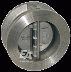 صمام فحص مزدوج الأوراق ، دن 80 ، ين 16 الفولاذ المقاوم للصدأ. الصلب /إبدم /الفولاذ المقاوم للصدأ الصلب