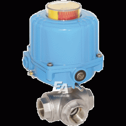 Ball valve-TN, 11/4&quot;, with drive-RT20-007 Ms./PTFE-FKM, L-thread, 24V AC/DC, time. srab. 7s.