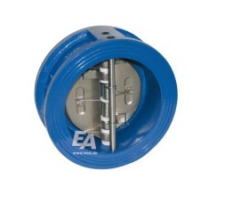 Double-leaf check valve, DN65, PN16, GGG-40/EPDM/GGG-40-vernickelt