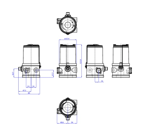 Control head for decentralized automation of direct-flow valves ELEMENT (265067)