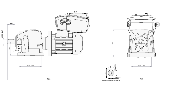 Мотор-редуктор Rob30-3 i:120 baseSW P80B5 80A-4 B5 kW0,55 230/400 NEO WiFi 3kW ASSEMBLYRB ESPM80BRAKE180V ESPMHANDLEDX