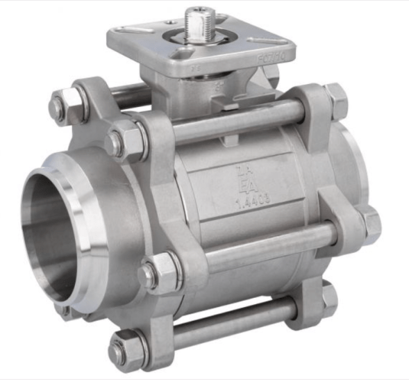 Kugelhahn Ball Valve DN100, PN64, 1.4408/PTFE - FKM, Anschweißenden, ISO 5211, DIN3202-S13