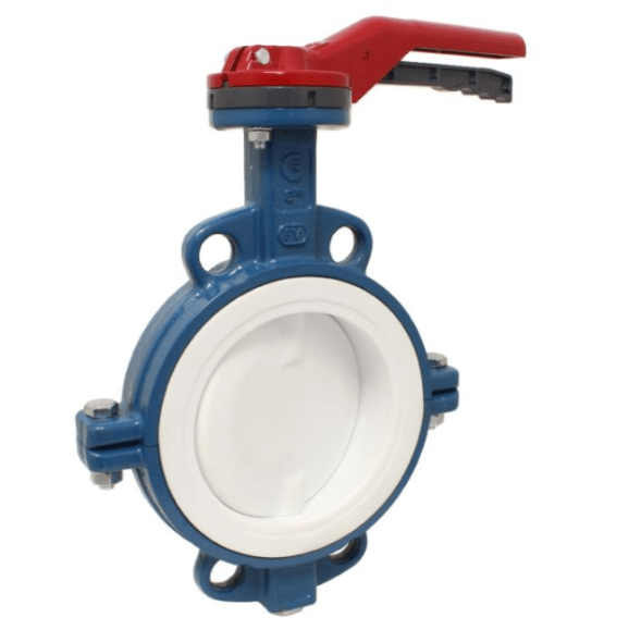 Absperrklappe disc shutter DN150, PN16, Baulänge EN558-20, GGG/PTFE/Edelstahl-PTFE-beschichtet